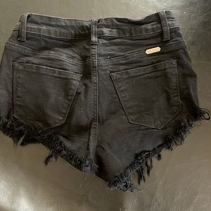 Black jean shorts